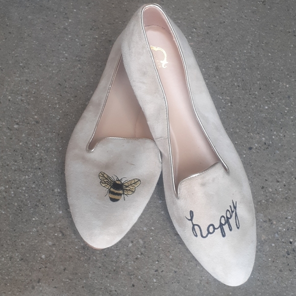 Wonder BEE HAPPY Nude Suede Ballet flat shoes - Picture 2 of 6